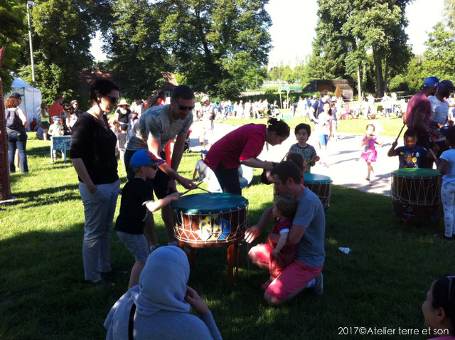 espace sonore tambour de recyclage animation tout public ludique pédagogique 