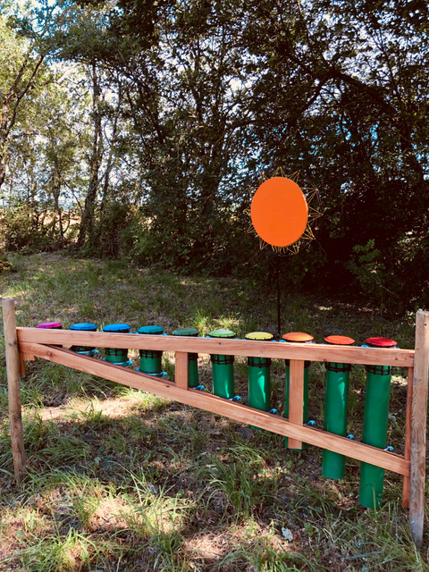 tambour jardin sensoriel parcours santé ludique IME Hepad accés fauteuil