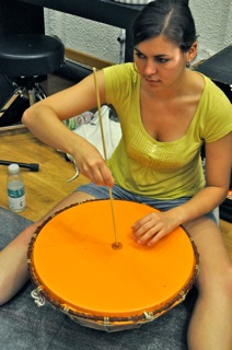 percussion tambour à friction en céramique